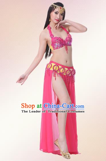Indian Oriental Belly Dance Performance Rosy Dress Traditional Raks Sharki Dance Costume for Women