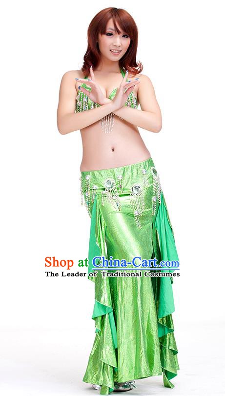 Top Indian Belly Dance Green Dress India Traditional Raks Sharki Oriental Dance Performance Costume for Women