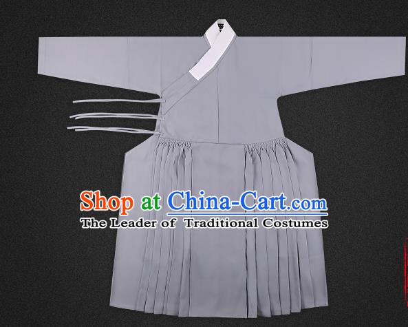 Chinese Ancient Ming Dynasty Imperialbodyguard Costume Grey Robe Swordsman Hanfu Clothing for Men