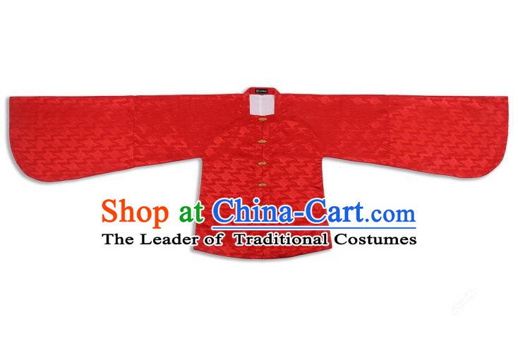 Chinese Ancient Ming Dynasty Palace Lady Costume Red Blouse Hanfu Clothing for Women
