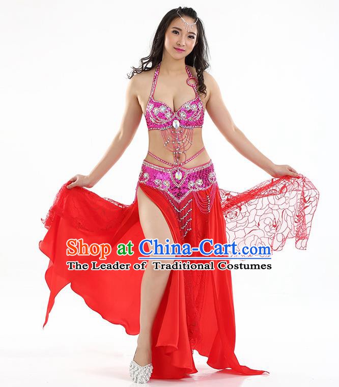 Top Grade Bollywood Belly Dance Red Dress Indian Raks Sharki Oriental Dance Clothing for Women