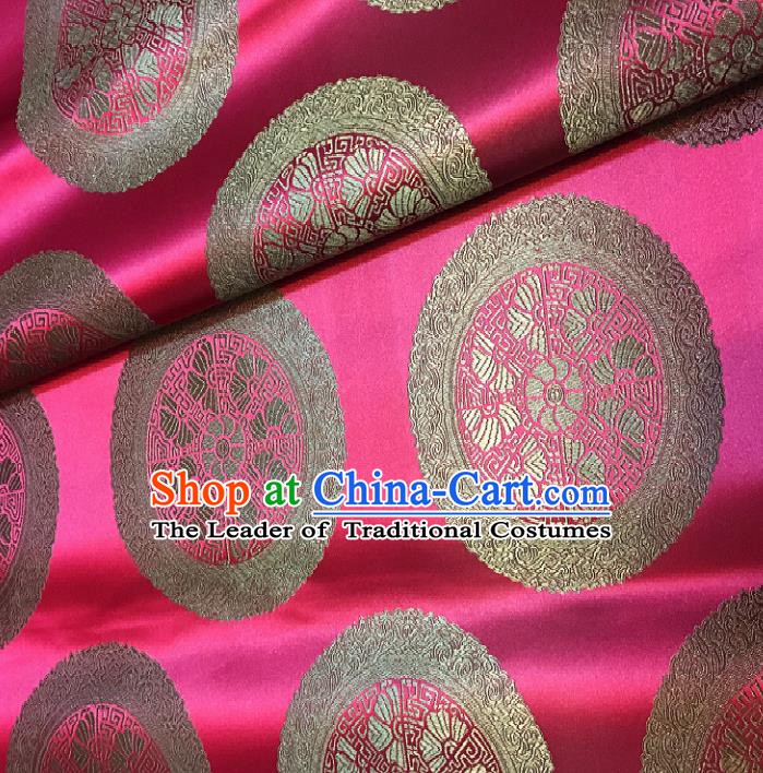 Chinese Traditional Fabric Palace Pattern Design Rosy Brocade Chinese Mongolian Robe Fabric Asian Material