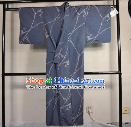 Japanese Traditional Male Kimono Clothing Blue Haori Kimonos Yukata Robe for Men