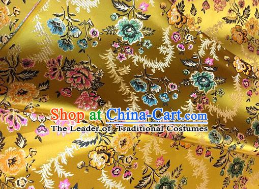 Chinese Traditional Fabric Tang Suit Golden Brocade Chinese Fabric Asian Cheongsam Material