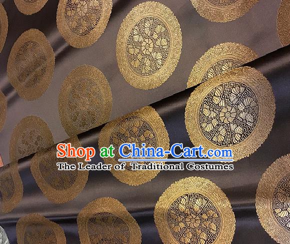Chinese Traditional Fabric Palace Pattern Design Brown Brocade Chinese Mongolian Robe Fabric Asian Material