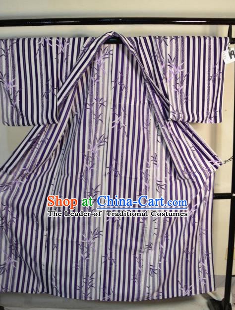 Japanese Traditional Male Purple Yukata Robe Clothing Japan Samurai Haori Kimonos for Men