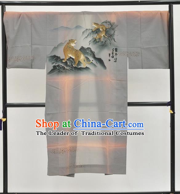 Japanese Traditional Kimono Japan Haori Apparel Printing Tigers Yukata Robe Costume for Men