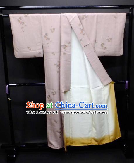 Japan Traditional Wedding Costume Vintage Furisode Kimonos Japanese Pink Yukata Dress for Women