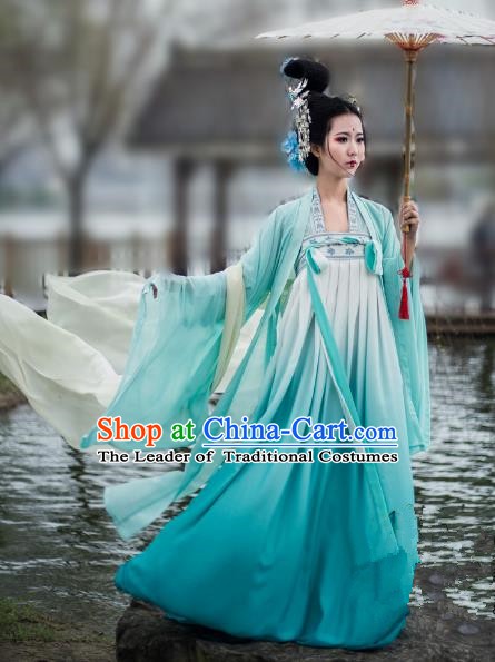 China Ancient Court Costume Tang Dynasty Palace Lady Embroidered Clothing Complete Set