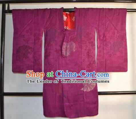 Japanese Traditional Hakama Kimono Japan Purple Haori Shirts Apparel Yukata Costume for Men