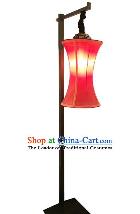 Handmade Traditional Chinese Lantern Red Floor Lamp Palace Lantern