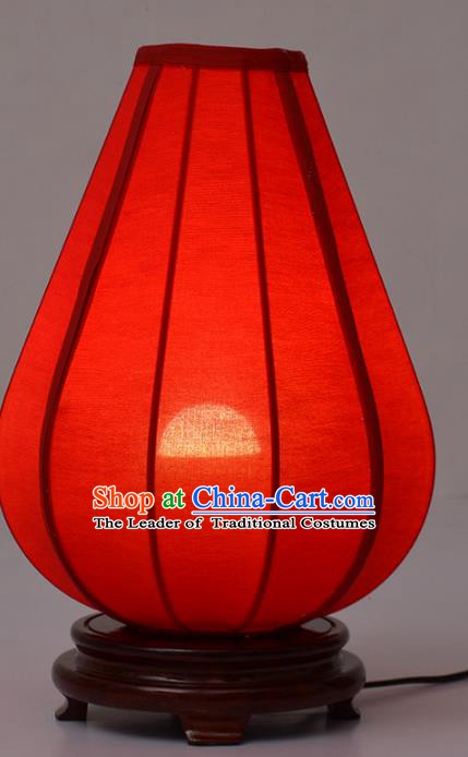 Handmade Traditional Chinese Lantern Red Desk Lamp Electric Palace Lantern