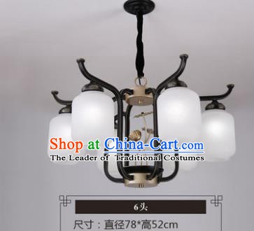 Asian China Traditional Handmade Lantern Six-Pieces Ceiling Lamp Ancient Palace Lanern