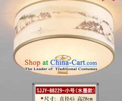 Asian China Traditional Handmade Lantern Ink Painting Ceiling Lamp Ancient Palace Lanern