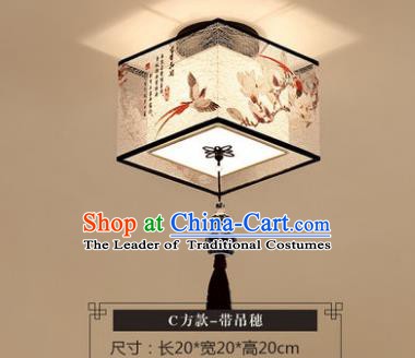 Traditional Chinese Handmade Lantern Classical Magnolia Birds Ceiling Lamp Ancient Lanern