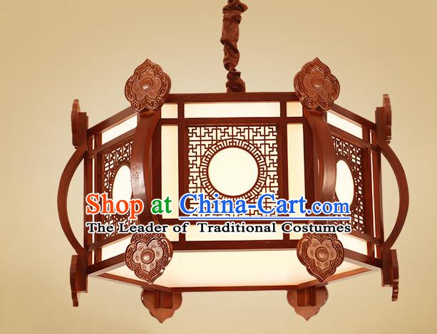 China Traditional Handmade Ancient Lantern Palace Wood Hanging Lanterns Ceiling Lamp