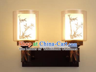 Traditional Asian China Style Printing Bamboo Lanterns Chinese Ancient Wall Lamp Palace Lantern