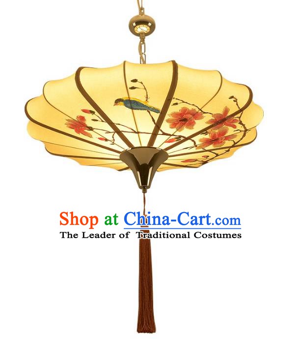 China Handmade Hanging Lantern Traditional Flowers Birds Lanterns New Year Palace Ceiling Lamp