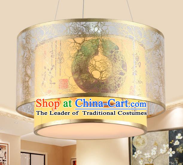 Chinese Handmade Printing Iron Lantern Traditional Palace Ceiling Lamp Ancient Hanging Lanterns
