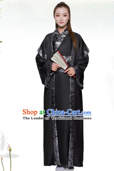 China Han Dynasty Female Swordsman Costume Ancient Theatre Performance Heroine Clothing for Women