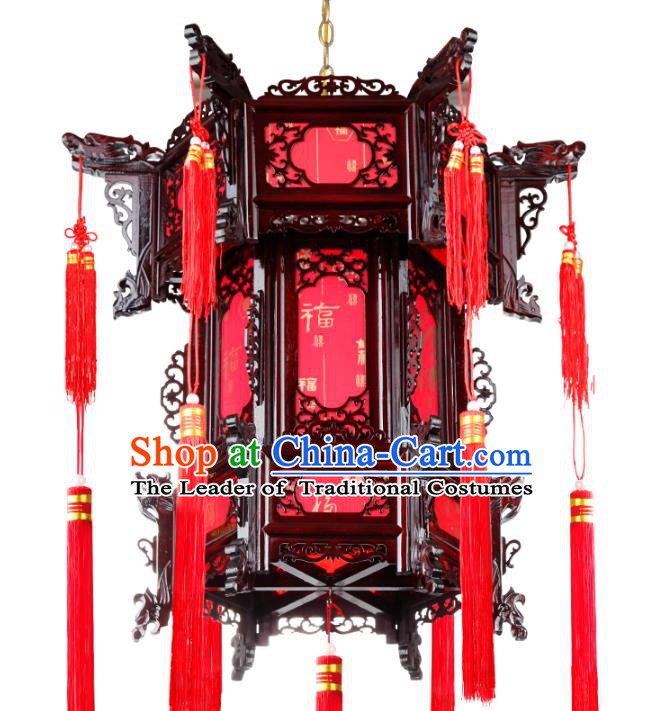 Chinese Handmade Wood Palace Lantern Traditional Hanging Lantern Ceiling Lamp Ancient Lanterns