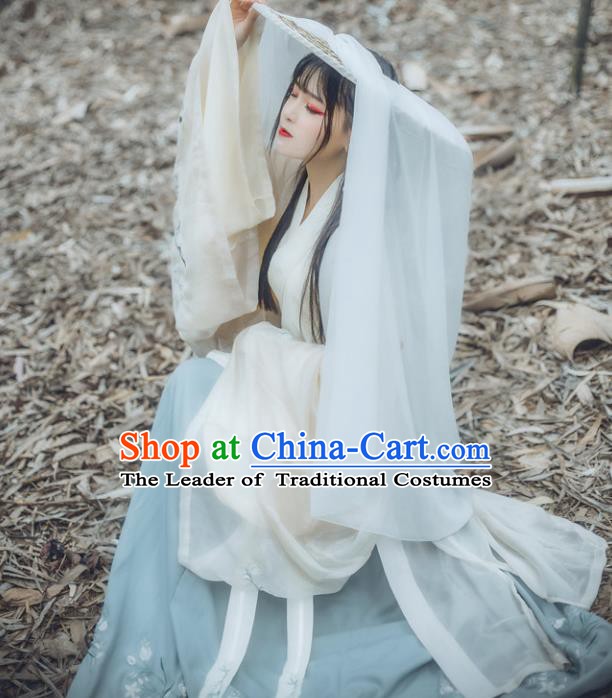Ancient China Ming Dynasty Palace Lady Embroidered Dress Costume Complete Set for Women