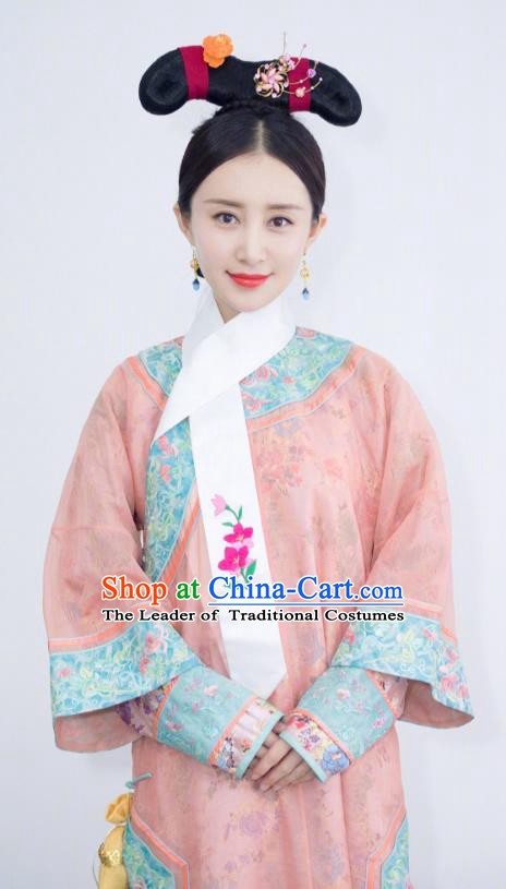 Chinese Ancient Qing Dynasty Manchu Empress Xiao Xian Embroidered Historical Costume for Women