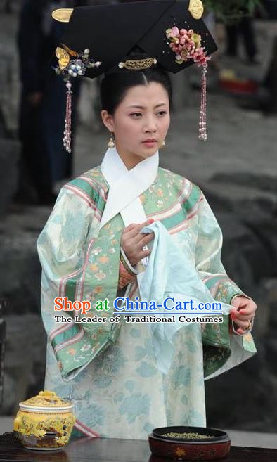 Chinese Qing Dynasty Empress Dowager Historical Costume Ancient Manchu Lady Clothing for Women