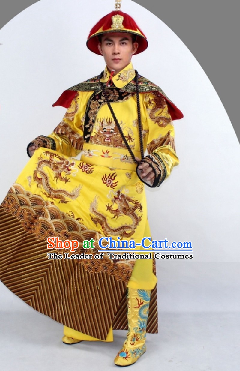 Qing Dynasty Emperor Clothing Imperial Robe Clothes for Men