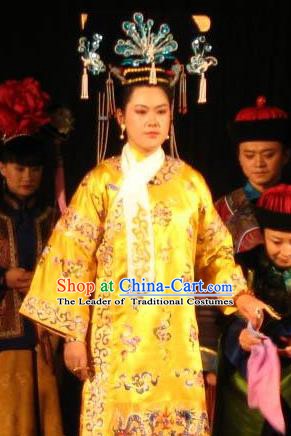 Chinese Ancient Qing Dynasty Historical Costume Empress of Guangxu Embroidered Dress for Women