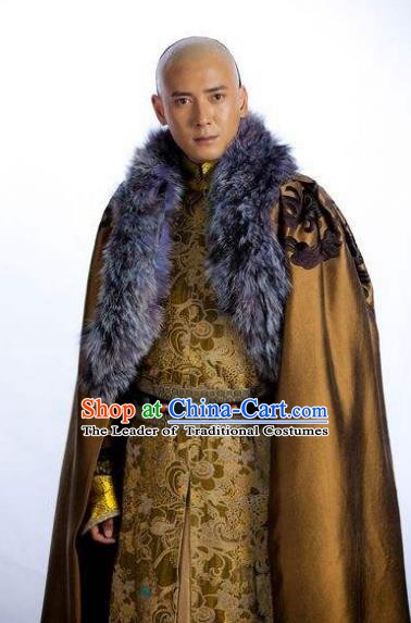 Chinese Ancient Qing Dynasty Manchu Prince Regent Dorgon Historical Costume for Men