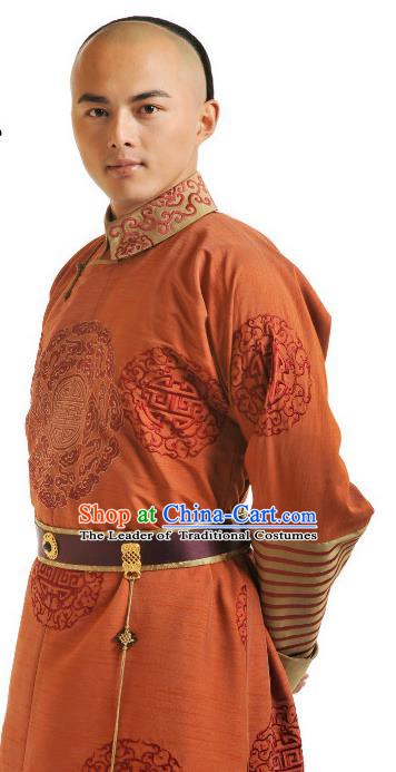 Chinese Qing Dynasty Ten Prince of Kangxi YinE Historical Costume Ancient Manchu Royal Highness Clothing for Men