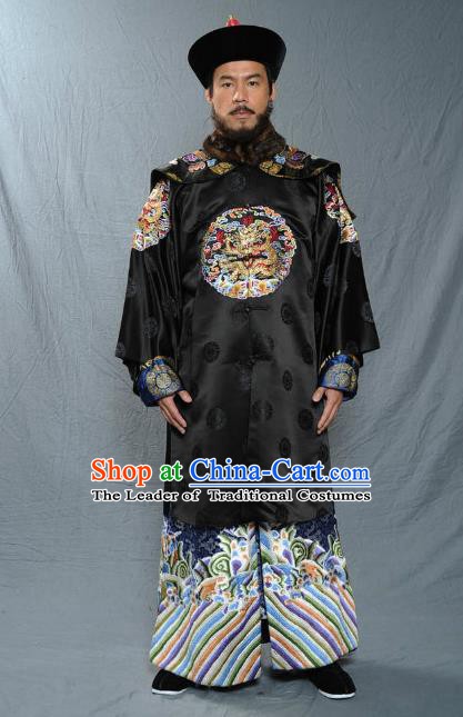 Chinese Qing Dynasty Minister Oboi Historical Costume Ancient Manchu General Clothing for Men