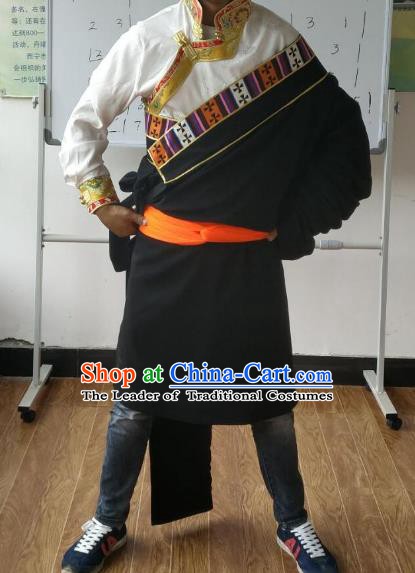 Traditional Zang Nationality Dance Clothing Tibetan Minority Costumes