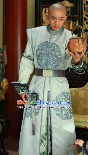 Chinese Qing Dynasty Prince of Qianlong Historical Costume Ancient Nobility Childe Clothing for Men