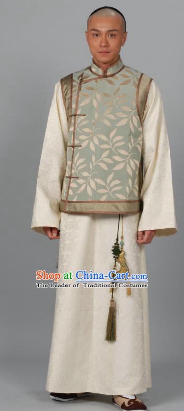 Chinese Qing Dynasty Prince Historical Costume Ancient Manchu Nobility Childe Clothing for Men