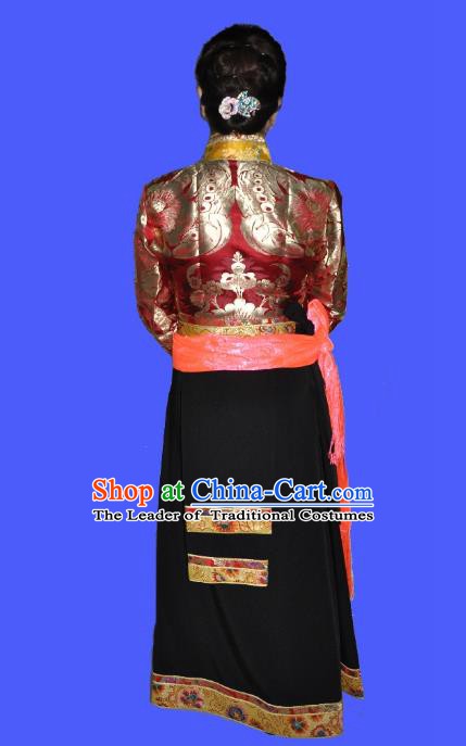 Traditional Zang Nationality Dance Clothing Tibetan Minority Costumes