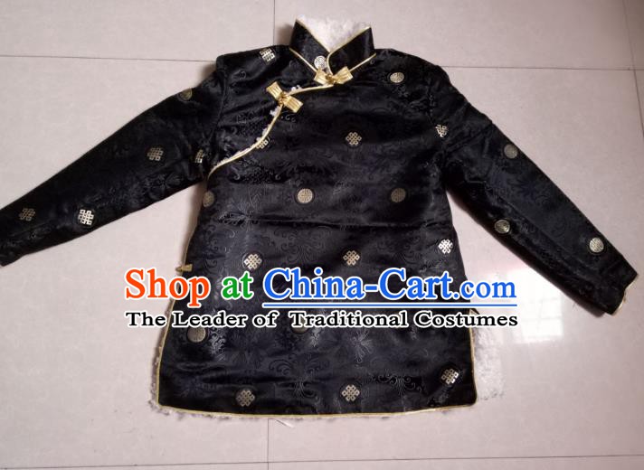 Traditional Chinese Zang Nationality Costume Cotton-padded Jacket, Tibetan Ethnic Minority Coat for Men