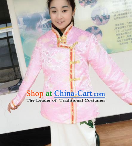 Chinese Tibetan Nationality Costume Pink Blouse, Traditional Zang Ethnic Minority Shirts Clothing for Women