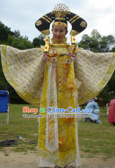 Chinese Ancient Qing Dynasty Jianning Princess Replica Costumes Manchu Dress Historical Costume for Women