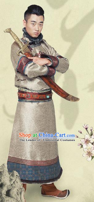 Ancient Chinese Qing Dynasty Mongolian Prince Warrior Replica Costumes for Men