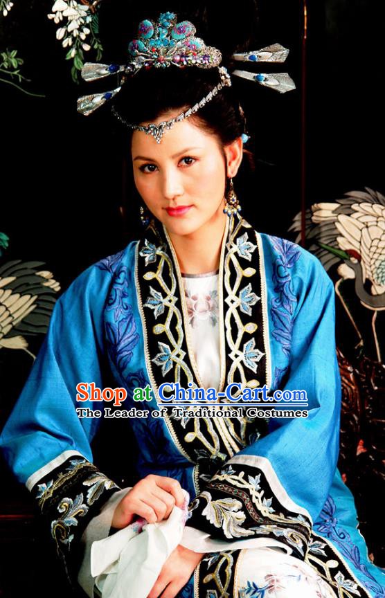 Chinese Ancient Novel Dream of the Red Chamber Young Mistress Wang Xifeng Costume for Women