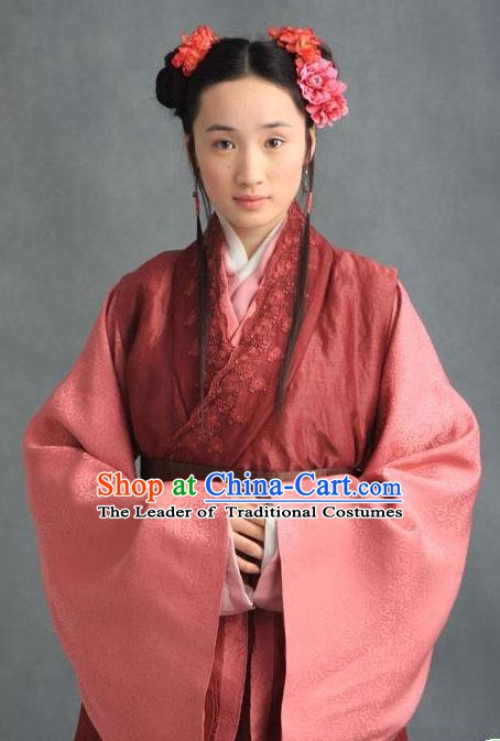 Chinese Ancient Novel Character A Dream in Red Mansions Maidservants Xiren Costume for Women
