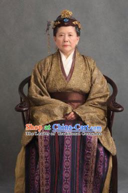 Chinese Ancient A Dream in Red Mansions Character Old Gentleman Jia Costume for Women