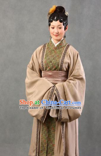 Chinese Ancient A Dream in Red Mansions Character Widow Li Wan Costume for Women