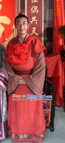 Chinese Ancient Ming Dynasty Novel Monkey King Author Cheng-En Wu Wedding Costume for Men
