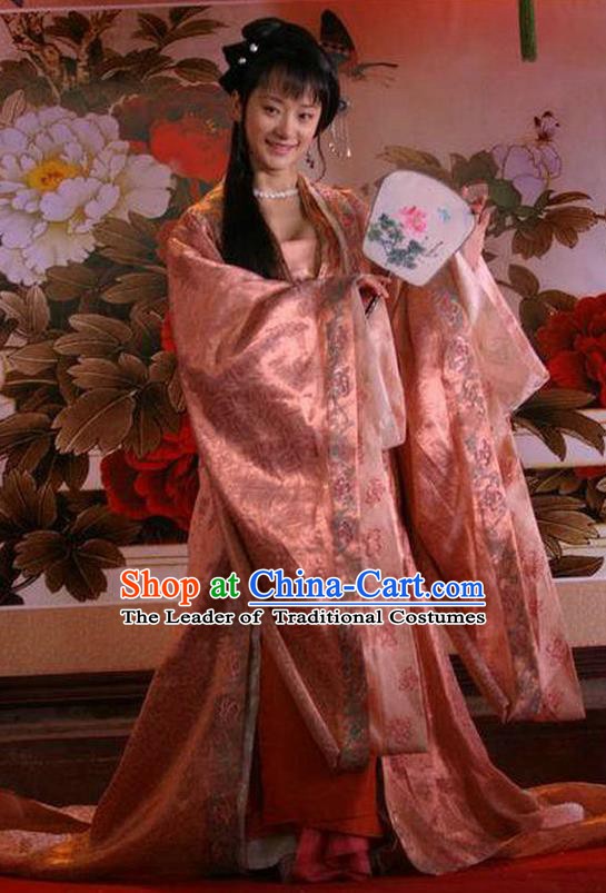 Chinese Ancient Ming Dynasty Imperial Consort of Emperor Zhengde Embroidered Replica Costume for Women
