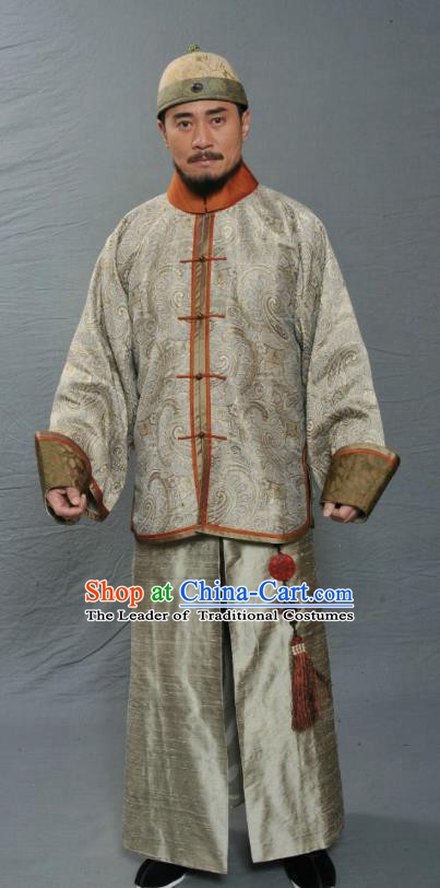 Chinese Ancient Qing Dynasty Manchu Minister General Nian Gengyao Replica Costume for Men