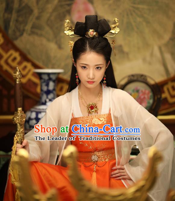 Chinese Ancient Ming Dynasty Imperial Princess Embroidered Dress Costume for Women