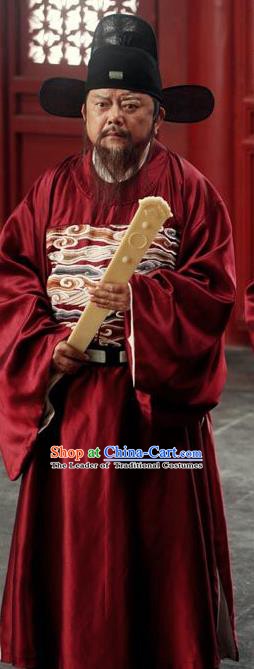 Traditional Chinese Ming Dynasty Ancient Chancellor Wang Chen-En Costume for Men